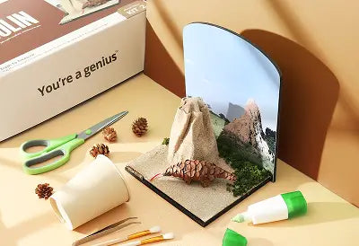 Kids wildlife craft kit with tools and project model