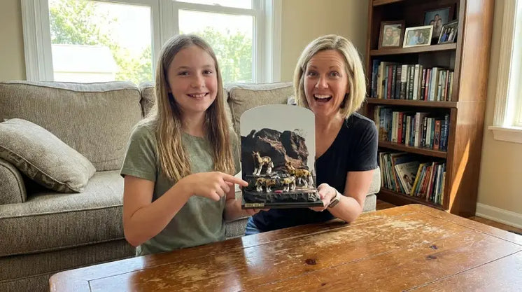 Family enjoying a Vigdee wildlife craft kit project